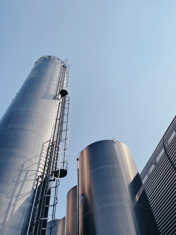 photo of ethanol plant from below