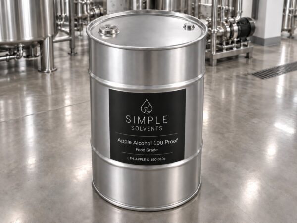 Apple Alcohol 190 Proof bulk 55 gallon drum for sale from Simple Solvents