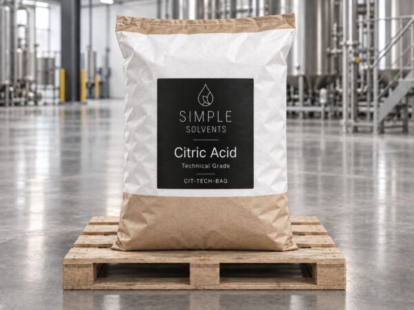 50 lb bag of Citric Acid, Food and Technical Grade, bulk supply from Simple Solvents