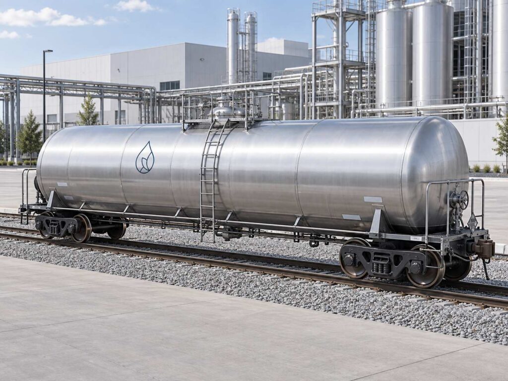 Corn Alcohol 190 Proof shipped by stainless steel bulk railcar car - Simple Solvents