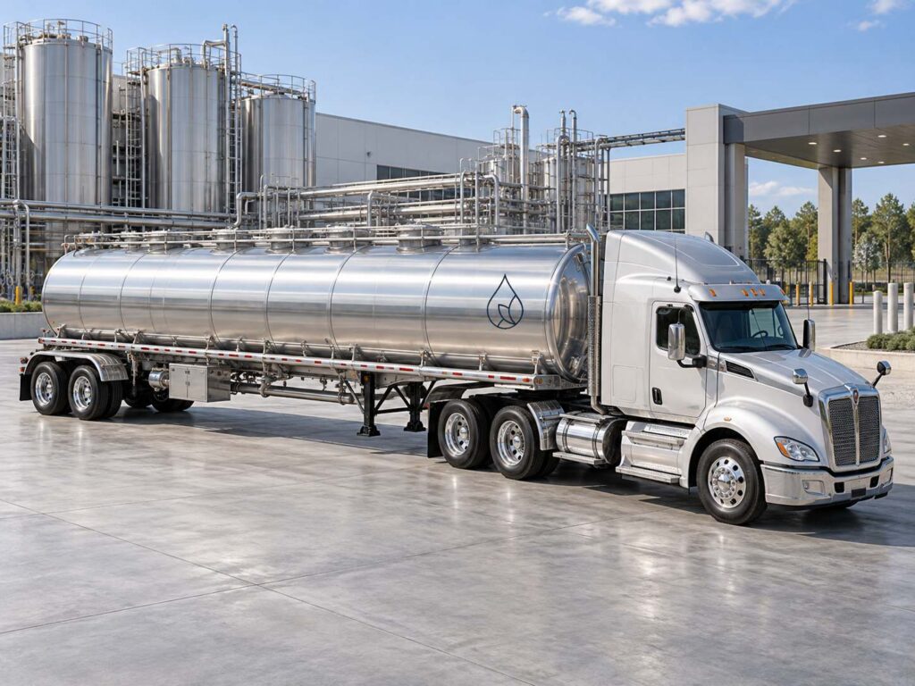 Corn Alcohol 190 Proof shipped by stainless steel bulk tanker truck - Simple Solvents