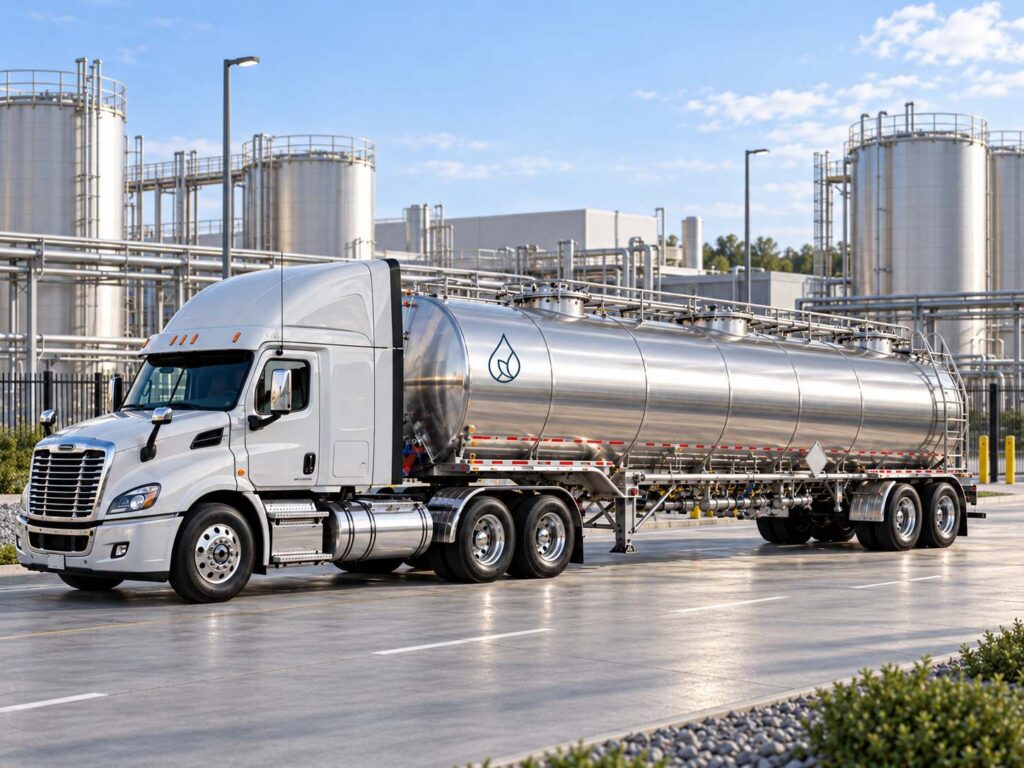 Corn Alcohol 200 Proof shipped by stainless steel bulk tanker truck - Simple Solvents