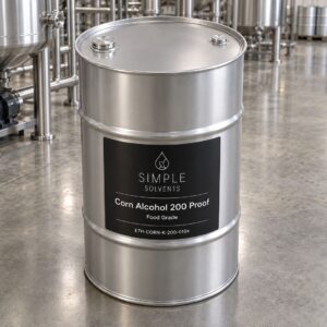 Corn Alcohol 200 Proof bulk 55 gallon drum for sale from Simple Solvents