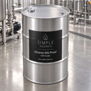 Ethanol USP Grade 200 Proof bulk 55 gallon drum for sale from Simple Solvents