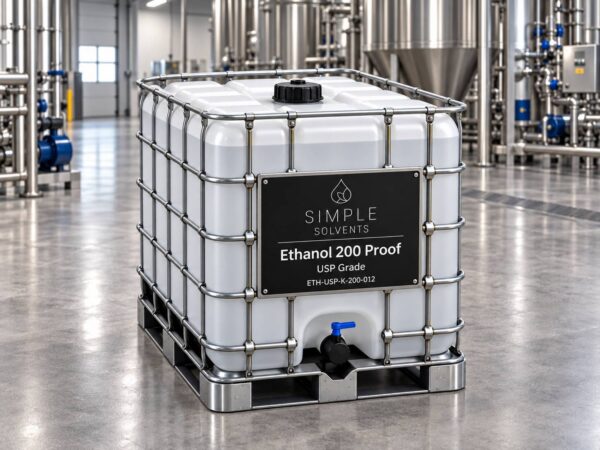 Ethanol USP Grade 200 Proof bulk 270 gallon tote for sale from Simple Solvents