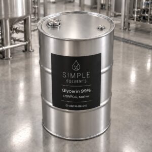 Glycerin 99% bulk 55 gallon drum for sale from Simple Solvents
