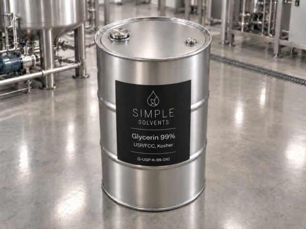 Glycerin 99% Bulk 55 Gallon Drum | Simple Solvents Glycerin 99% bulk 55 gallon drum for sale from Simple Solvents