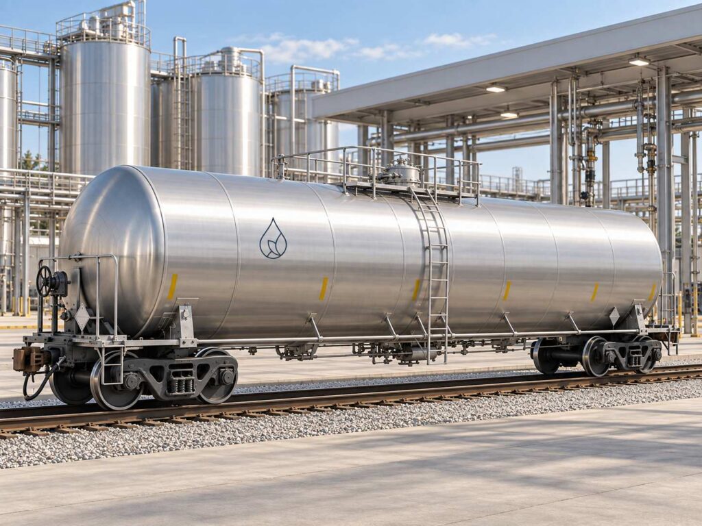 Grape Alcohol 190 Proof shipped by stainless steel bulk railcar car - Simple Solvents