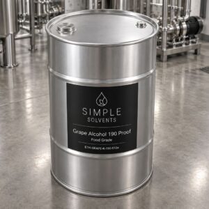 Grape Alcohol 190 Proof bulk 55 gallon drum for sale from Simple Solvents