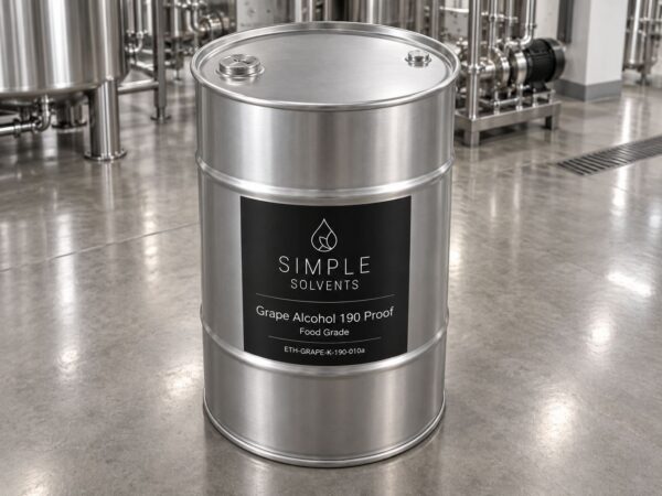 Grape Alcohol 190 Proof bulk 55 gallon drum for sale from Simple Solvents