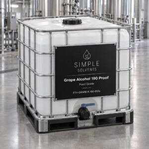 Grape Alcohol 190 Proof bulk 270 gallon tote for sale from Simple Solvents