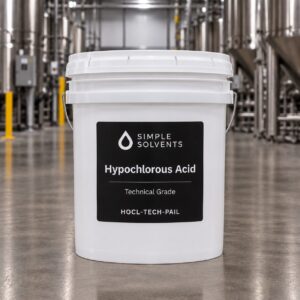 5 gallon pail of Hypochlorous Acid (HOCl) Technical Grade sanitizing solution from Simple Solvents