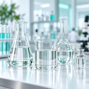 Ketone solvents in laboratory beakers