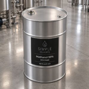 Methanol 99% ACS Grade bulk 55 gallon drum for sale from Simple Solvents