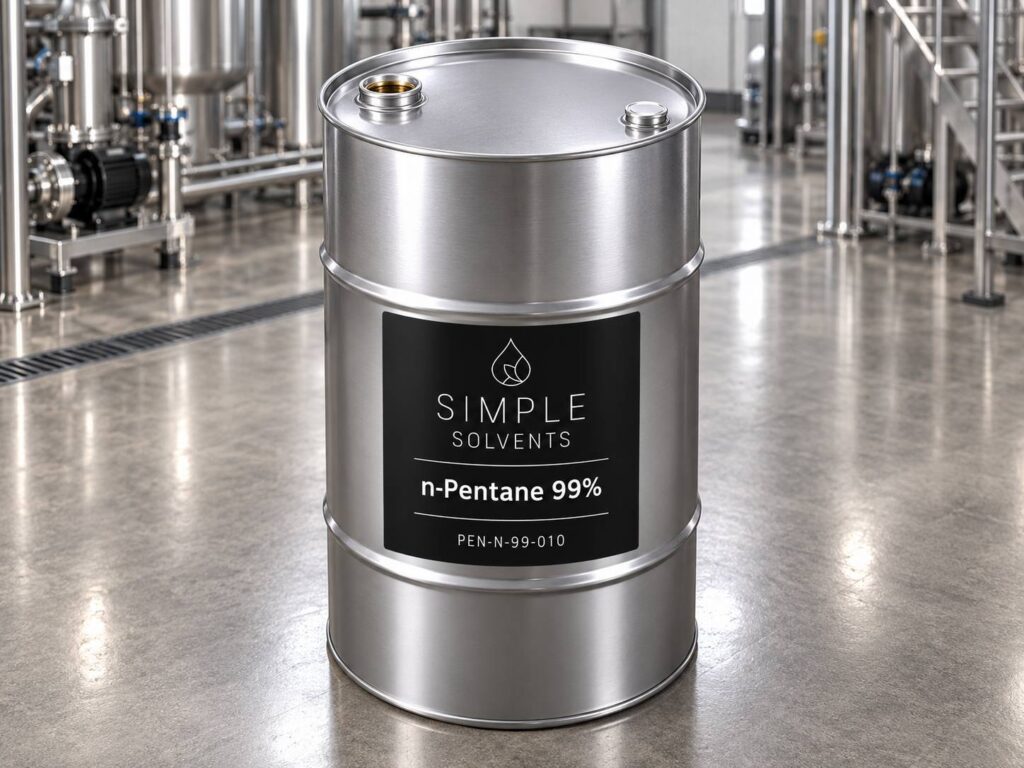 n-Pentane 99% bulk 55 gallon drum for sale from Simple Solvents