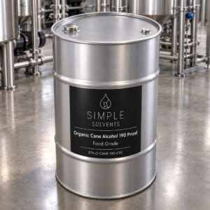 Organic Cane Alcohol 190 Proof bulk 55 gallon drum for sale from Simple Solvents