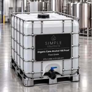 Organic Cane Alcohol 190 Proof bulk 270 gallon tote for sale from Simple Solvents