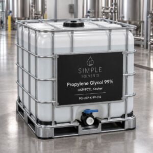 Propylene Glycol 99% USP/FCC bulk 270 gallon tote for sale from Simple Solvents