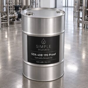 SDA 40B Corn Alcohol 190 Proof bulk 55 gallon drum for sale from Simple Solvents