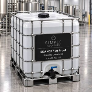 SDA 40B Corn Alcohol 190 Proof bulk 270 gallon tote for sale from Simple Solvents