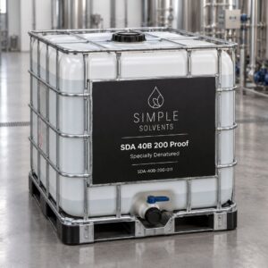 SDA 40B Corn Alcohol 200 Proof bulk 270 gallon tote for sale from Simple Solvents