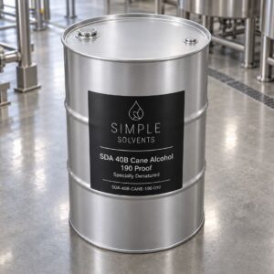 SDA 40B Sugar Cane Alcohol 190 Proof bulk 55 gallon drum for sale from Simple Solvents