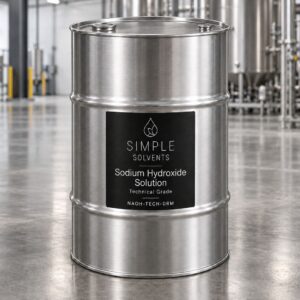 55 gallon steel drum of Sodium Hydroxide Solution (caustic soda) Technical Grade from Simple Solvents