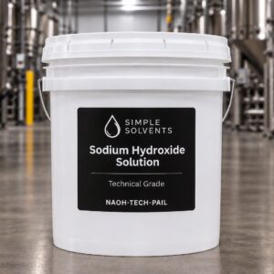 5 gallon pail of Sodium Hydroxide Solution (caustic soda) Technical Grade from Simple Solvents