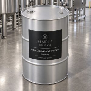 Sugar Cane Alcohol 190 Proof bulk 55 gallon drum for sale from Simple Solvents