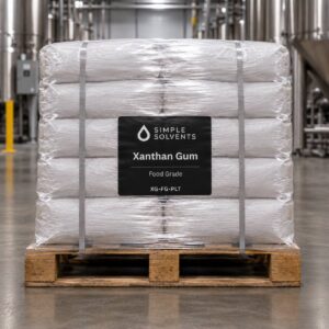 Pallet of Xanthan Gum 50 lb bags, Food and Technical Grade, bulk wholesale from Simple Solvents